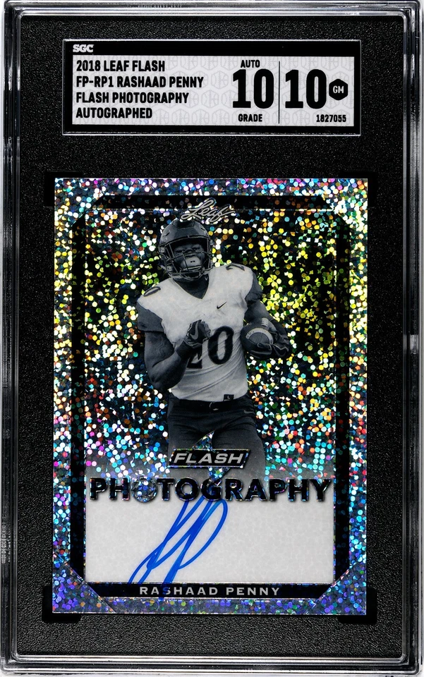 2018 Leaf Flash Flash Photography Auto Rashaad Penny #FP-RP1 Rookie RC SGC 10 - Image 1 of 2