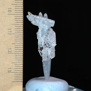 Quartz crystal cluster w/ sparkly Specular Hematite natural specimen 14ct - Picture 1 of 7