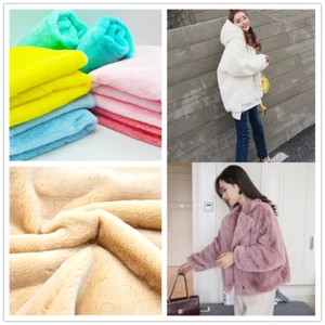 Faux Rabbit Fur Fleece Fabric Cloths Sew Lining Upholstery Cushion DIY Soft Cosy - Picture 1 of 12
