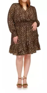 MICHAEL Michael Kors dress Nubian Julia Dress leopard print plus size 3x NWT - Picture 1 of 13