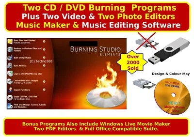 CD / DVD Burning Studio + Photo Video Film Image Edit Editor Editing Software - Image 1 of 4