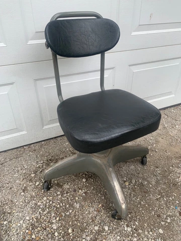 Vintage Mid Century Antique Cosco Office Tanker Propeller Rolling Vinyl Chair Cover