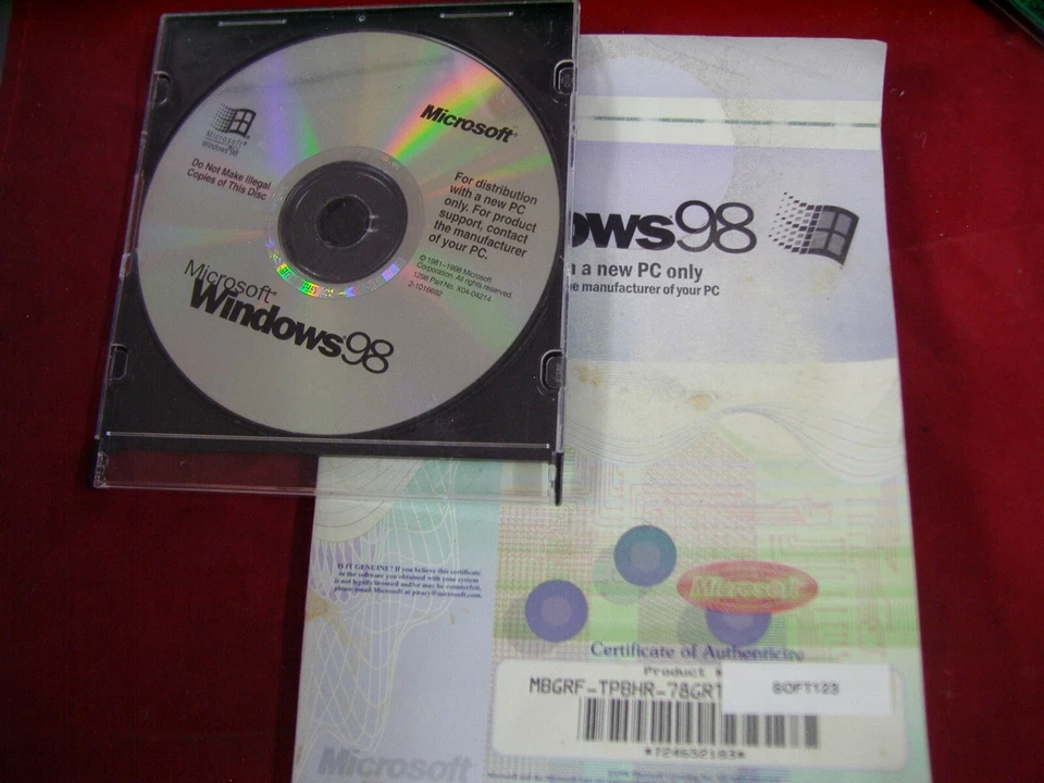 MICROSOFT WINDOWS 98  FULL ENGLISH VERSION OPERATING SYSTEM MS WIN =NEW= - Image 1 of 2