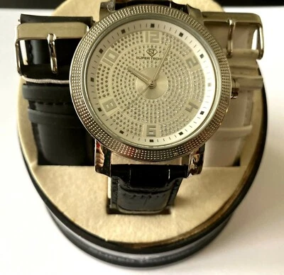 Reloj Hombre Super Techno I-5525 Cuarzo Diamante Macizo Estilo Hip Hop Funciona  Foto 1 de 4