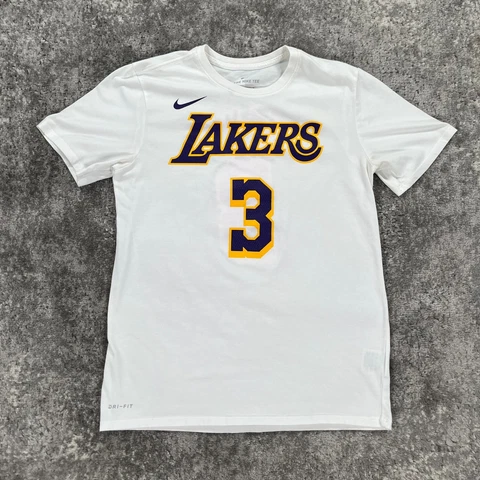 Los Angeles Lakers Shirt Mens Medium M Athletic Cut Anthony Davis Nike Dri Fit Cover