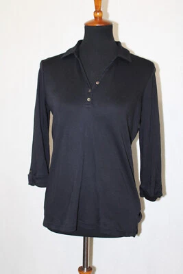 L.L. Top pulóver Bean para mujer talla S regular negro con cuello de algodón Supima manga 3/4 Foto 1 de 4