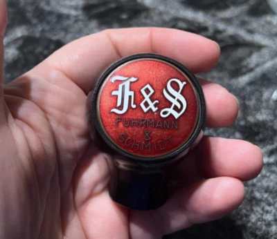 RARE F&S BEER BALL TAP KNOB HANDLE FUHRMANN & SCHMIDT BREWING CO SHAMOKIN PA - Image 1 of 3