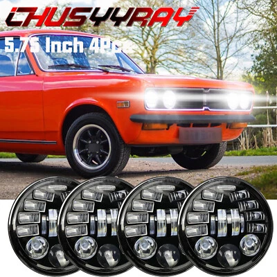 Круглые светодиодные фары 4x 5 3/4 5,75 дюйма для Plymouth Cricket/Valiant/Suburban - Изображение 1 из 4