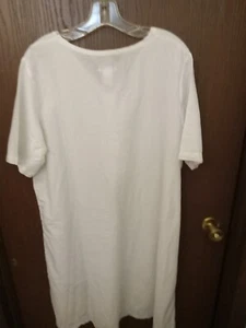 Ellos ~ White 100% Cotton Dress/Lounge Eyelet Lace Hem ~ Size 18 ~ NWT - Picture 1 of 6