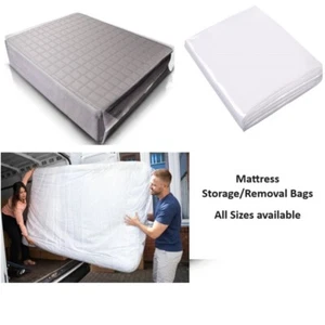 Heavy Duty Mattress Cover Bags Single Double King Super King Polythene Moving - Picture 1 of 6