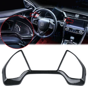 Carbon Fiber Texture Dashboard Panel Frame Cover Trim Fits Honda Civic 2016-2020 - Picture 1 of 6
