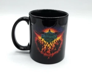 Harley Davidson Motorcycle Black Flaming Eagle Coffee Mug Cup 3D Logo Inside - Picture 1 of 7