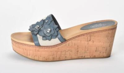 Sandalia Coach Plataforma Floral Jasaca Deslizante Tacón de Cuña Talla 10 Foto 1 de 4