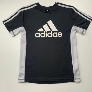 Adidas Soccer Shirt Boys Medium Black White Dri-Fit Mesh LIGHTWEIGHT SPORTS - Picture 1 of 9