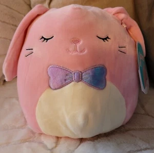 SQUISHMALLOW Bop Pink Bunny with Bowtie 8" New with Tag! Smoke Free Pet Free!! - Picture 1 of 7