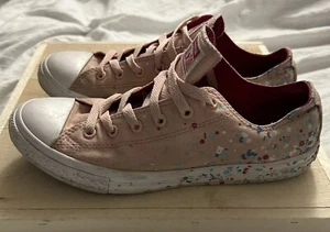 Converse Shoes Light Pink Confetti Paint Splatter Low Top Sneakers Size 6 W’s 8 - Picture 1 of 11