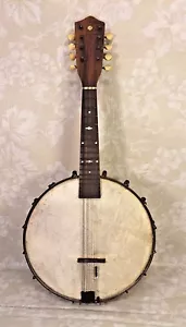 Ant Mini Mandolin Banjo 8 String Mother of Pearl Inlay on Scroll and Fingerboard - Picture 1 of 10