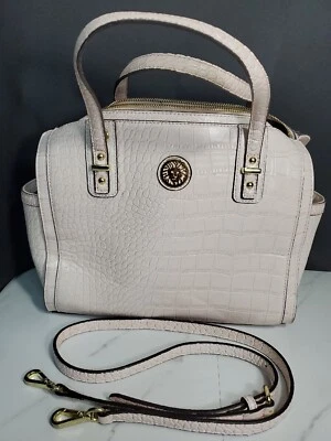 Cartera bandolera/asa superior blanca rosa peonía Anne Klein Satch 13x10x5" Foto 1 de 4