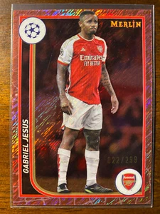 2024 Topps Merlin UEFA Gabriel Jesus #23 Rose Gold Shimmer Refractor /299 - Picture 1 of 2