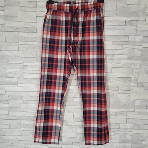 Mens NEXT Lounge Pyjama Bottoms Red Plaid Small Waist 30-32 Leg 30 Drawstring - Picture 1 of 9