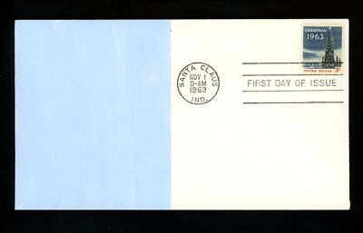 US FDC #1240 Geri Peltin Hand Painted HP NIM 1963 Santa Claus IN Christmas Tree  - Image 1 of 2