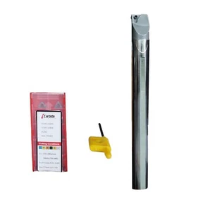 1/4" STFCR SOLID CARBIDE SHANK INDEXABLE 4.3IN BORING BAR 10PC TCMT060104 INSERT - Picture 1 of 1