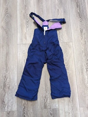 Lands' End Girls Size 4 Snow pants Bib overalls Grow A Longs Ski Purple EUC! - Image 1 of 4