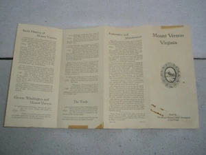 Vintage  1956 Visitors Brochure MOUNT VERNON Virginia - Picture 1 of 10
