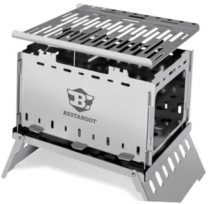 Camping Stove, Folding Wood Burning Stove Stainless Steel Stove, Windproof - Picture 1 of 7