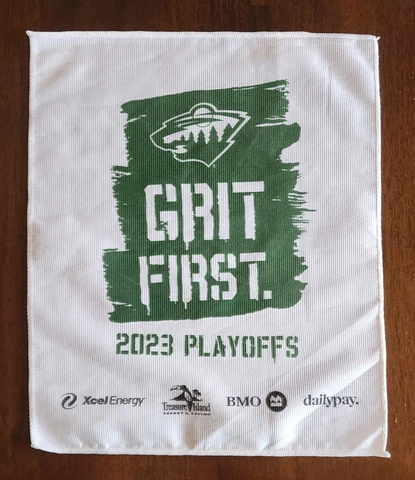 Minnesota Wild 2023 Stanley Cup Playoffs Rally Towel SGA “Grit First” Kaprizov Cover