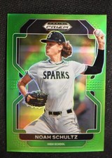 2022 Prizm Draft Picks Baseball Base Lime Green #PDP26 Noah Schultz /75