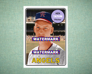 Ken Tatum California Angels 1969 Style Custom Baseball Art Card