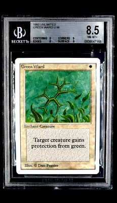 1993 Magic the Gathering Unlimited Green Ward Uncommon BGS 8.5 *Only 24 Higher* - Image 1 of 4