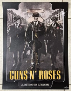 GUNS N ROSES PEAKY BLINDERS BIRMINGHAM BOYS VILLA PARK 2025 EVENT POSTER XXX/300 - Picture 1 of 1