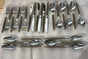 Vintage 24-teiliges Set Ekco Eterna Kanu Muffin Besteck Mid Century Modern Edelstahl MCM - Bild 1 von 5