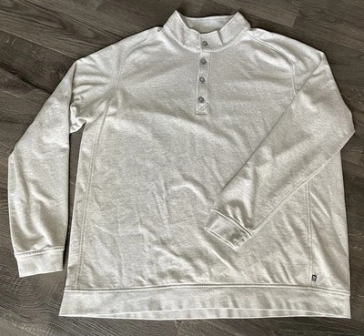 Cutter & Buck Cotton Blend Men’s 4XT Mock Pullover Sweatshirt Light Gray - Image 1 of 4