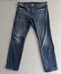 Lucky Brand Jeans Mens 38x32 121 Slim Straight Blue Denim Dark Wash Stretch Work - Picture 1 of 13