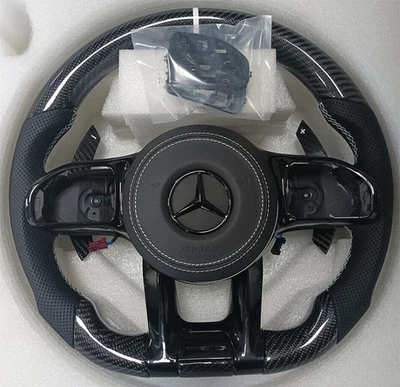 Nuevo volante deportivo de fibra de carbono para Mercedes-Benz AMG W205 GLE53 G63 GLC Foto 1 de 4