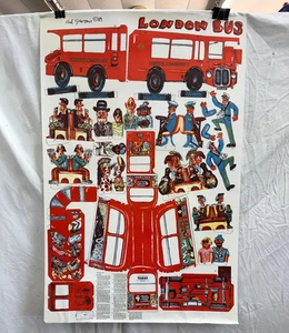 Red Grooms “London Bus” 3D Cut-and-Assemble Poster (1984) - Picture 1 of 6