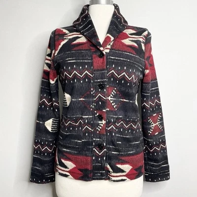 Lauren Jeans Co Ralph Lauren Women's Aztec Southwest Cardigan Medium Black  - Image 1 of 4