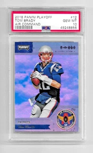 2018 PANINI PLAYOFF AIR COMMAND FOOTBALL CARD #12 TOM BRADY PSA 10 LOW POP NFL - Picture 1 of 5