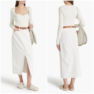 Top Veronica Barba Gladys Acanalado Tejido Elástico — Marfil — Talla XS Foto 1 de 4