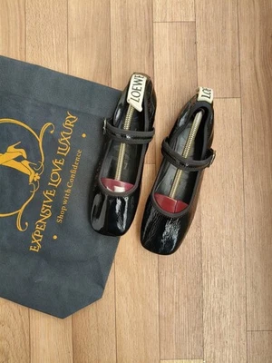 LOEWE BLACK PATENT BALLERINA SIZE EU 37, 7 US , 4 UK - Imagem 1 de 4