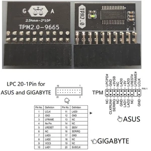 Module 20-1 broches 2*10P TPM2.0 TPM GA 20-1 broches pour module plate-forme Gigabyte ASUS - Photo 1/2