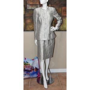 Lourdes Chavez Work or Play Haute Couture Seide Designer Rock Anzug Größe 8 NEU!!! - Bild 1 von 9