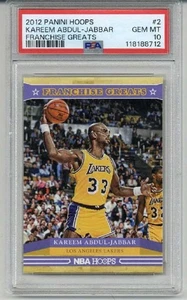 2012 PANINI HOOPS FRANCHISE GREATS #2 KAREEM ABDUL JABBAR PSA 10 LOW POP RARE - Picture 1 of 2