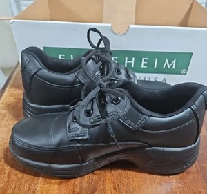 FLORSHEIM WORK Women's Ulysses Soft Toe Postal Work Shoes Black Leather Sz 7 M - Picture 1 of 14