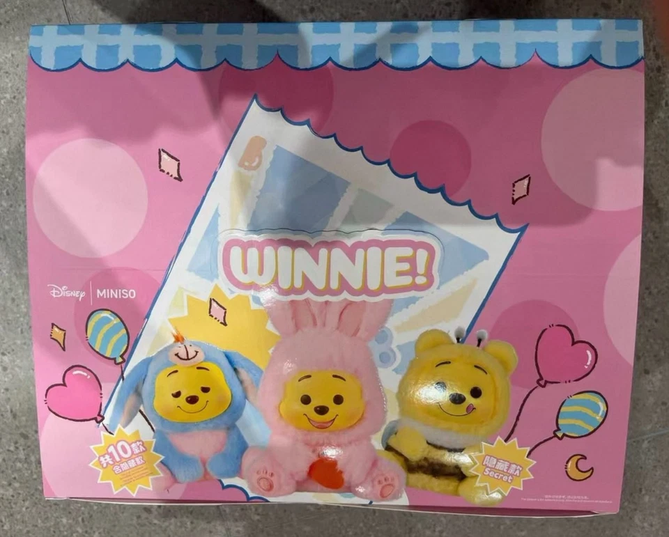 Boneco pingente caixa cega vinil pelúcia Miniso Winnie The Pooh original CONJUNTO DE 9 - Imagem 1 de 1