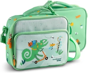 Bolso de almuerzo grande aislado Green Gecko Bentoheaven para niños correa para el hombro ENVÍO GRATUITO - Imagen 1 de 3