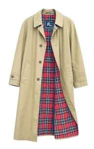 Vtg Burberry Camden Trench Coat Men Sz 42 Royal Stewart Plaid Wool Liner COA - Picture 1 of 17